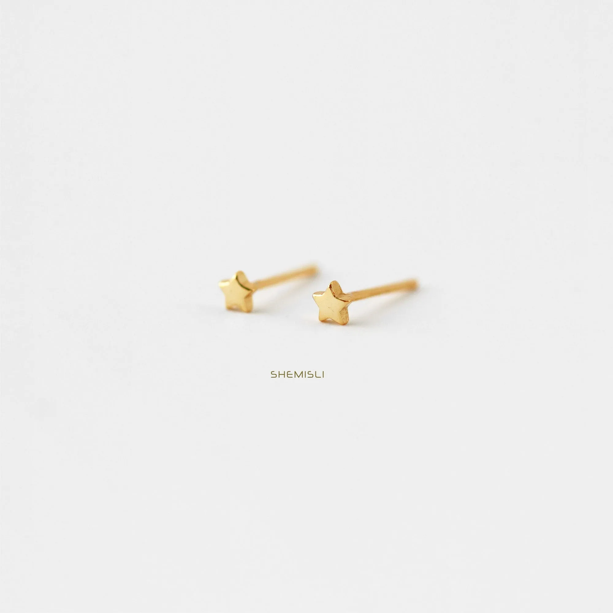 Tiny Star Studs Earrings, Celestial Earrings, Unisex, Gold, Silver SHEMISLI SS018 Butterfly End, SS758 Screw Ball End (Type A)