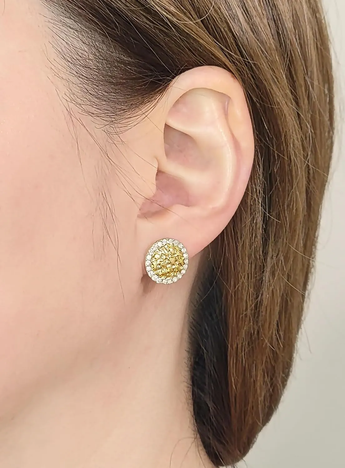 Unisex Round, Africa Nugget Earring Cookie Earring Surgical Steel Post Stud Earring