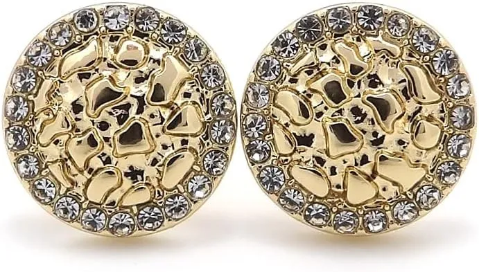 Unisex Round, Africa Nugget Earring Cookie Earring Surgical Steel Post Stud Earring