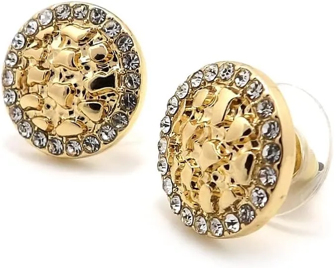 Unisex Round, Africa Nugget Earring Cookie Earring Surgical Steel Post Stud Earring