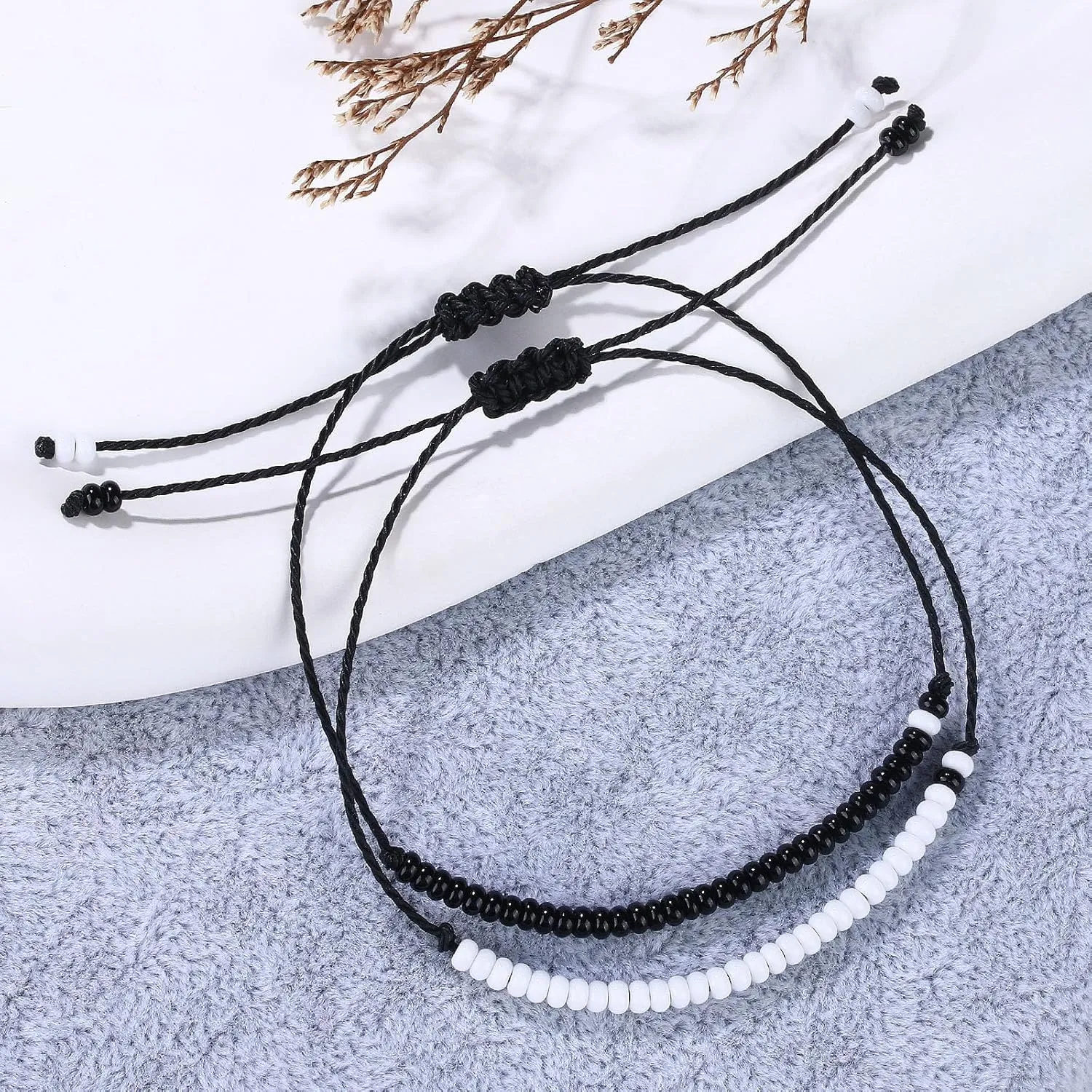 Valentine's Day Gift Best Friend Bracelets Couples Bracelets for 2 Matching Yin Yang His and Her Lover Bracelet Jewelry for Bff Friendship Relationship Boyfriend Girlfriend(Matching bead)