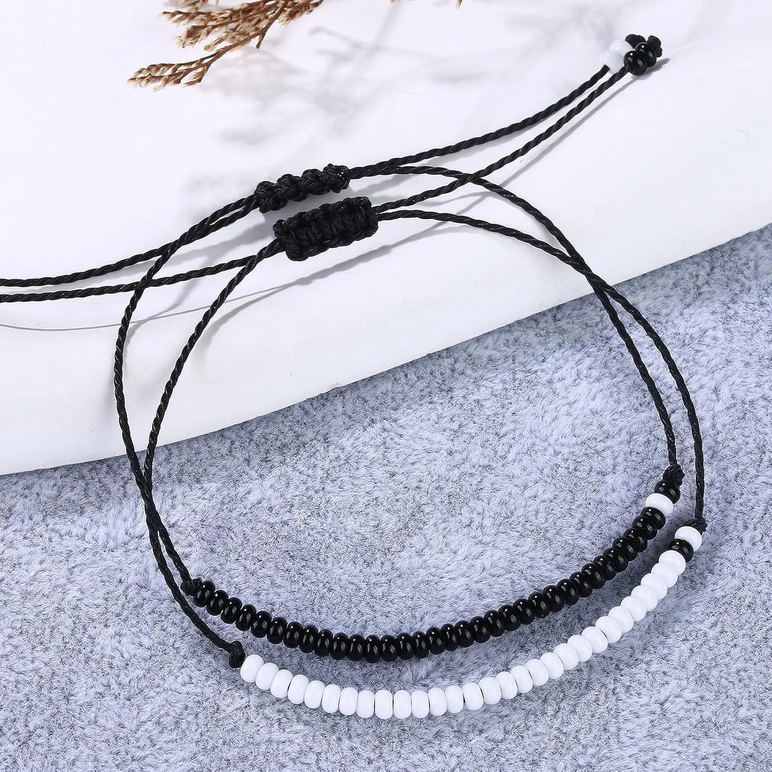 Valentine's Day Gift Best Friend Bracelets Couples Bracelets for 2 Matching Yin Yang His and Her Lover Bracelet Jewelry for Bff Friendship Relationship Boyfriend Girlfriend(Matching bead)