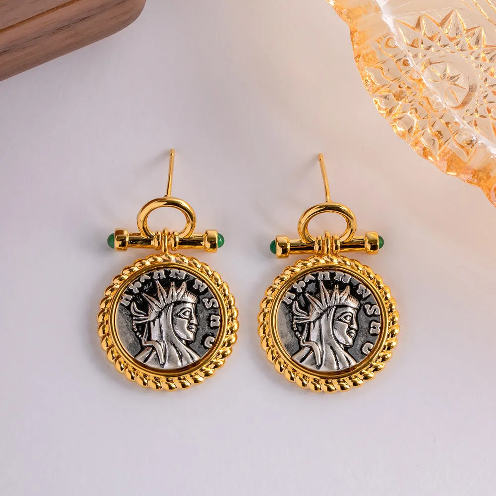 Vintage ancient coins Greek goddess Necklace