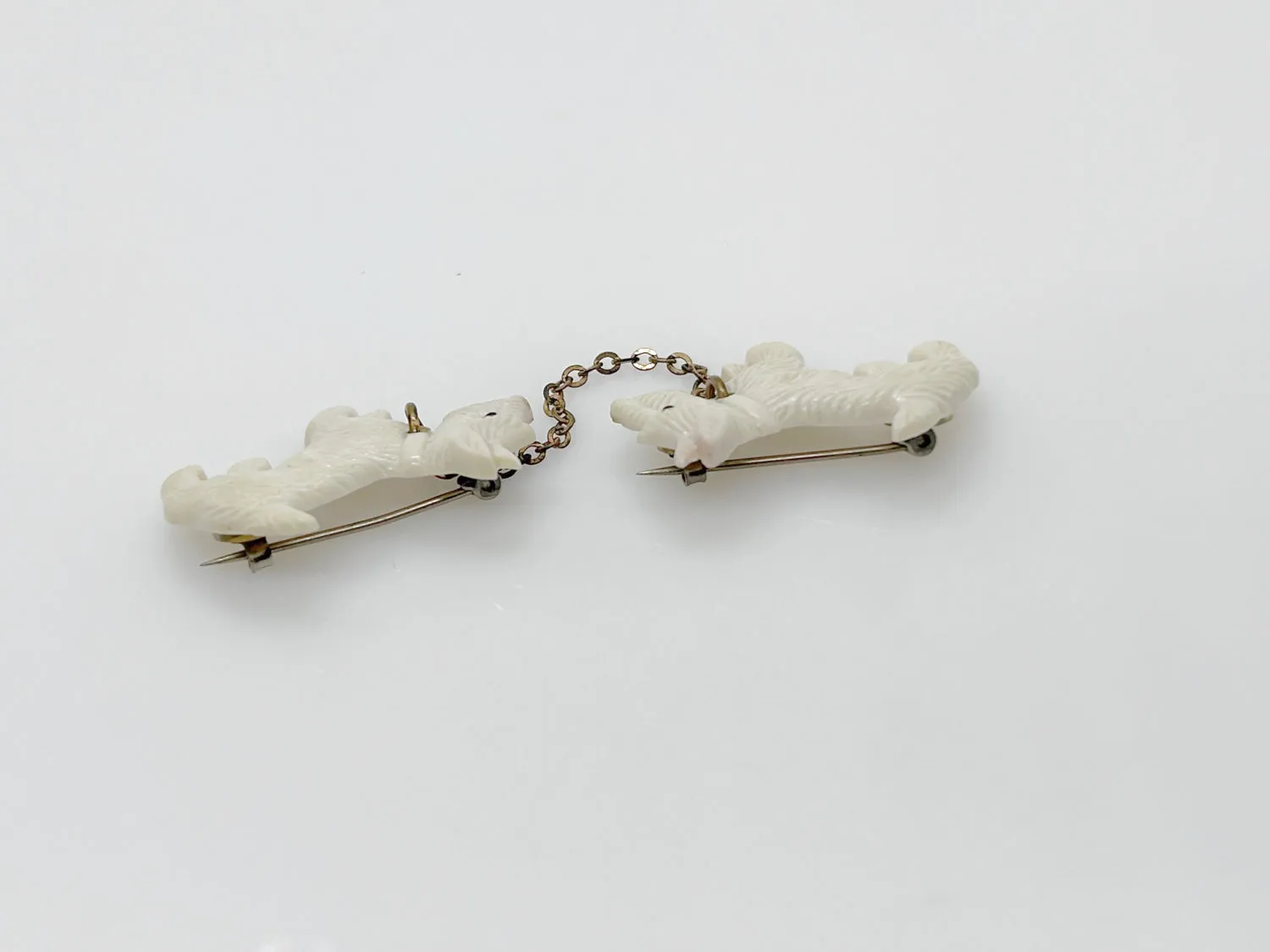 Vintage Tilco Double White Terrier Scottie Brooch