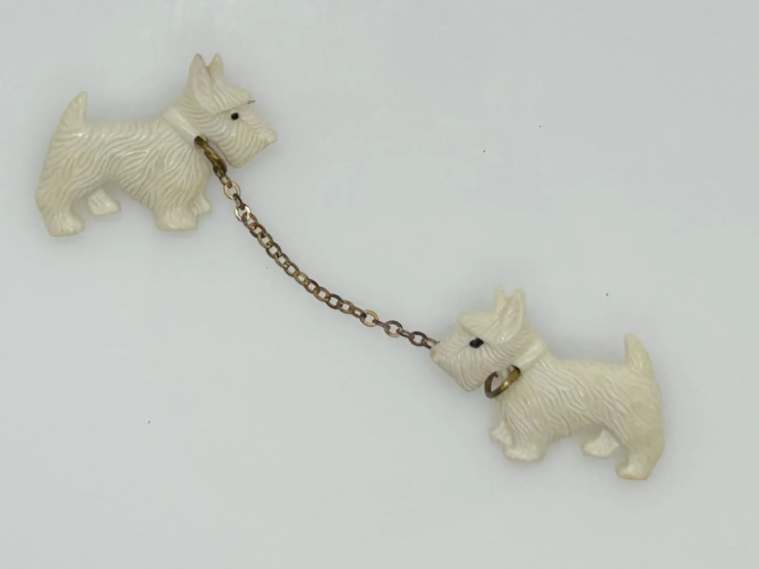 Vintage Tilco Double White Terrier Scottie Brooch