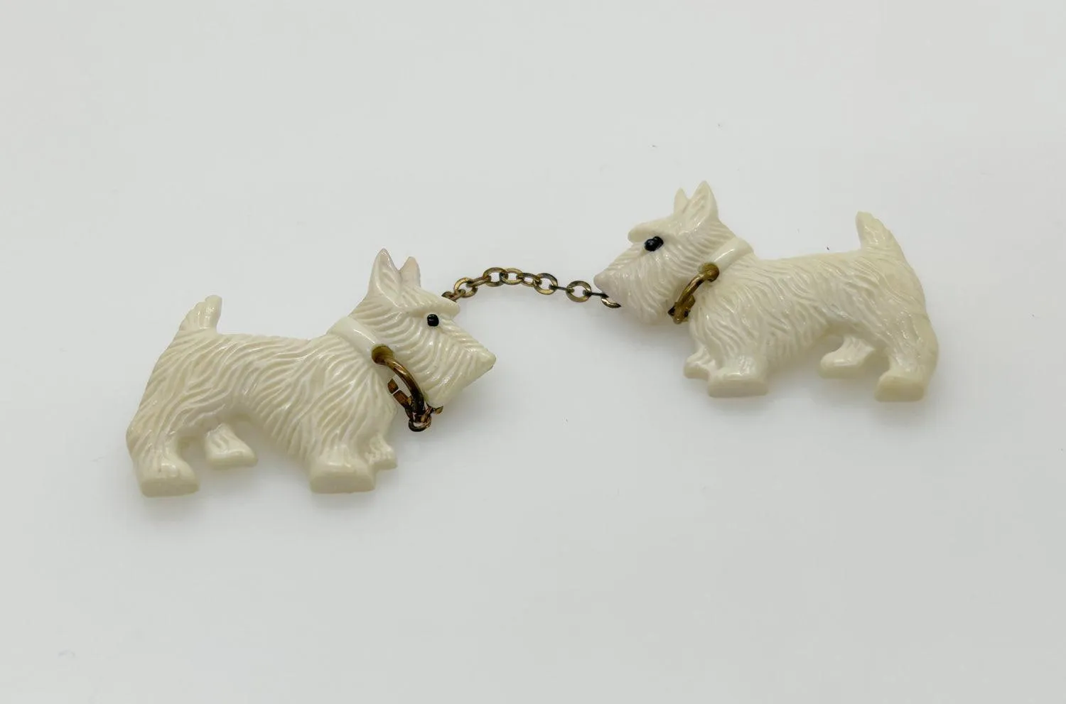 Vintage Tilco Double White Terrier Scottie Brooch