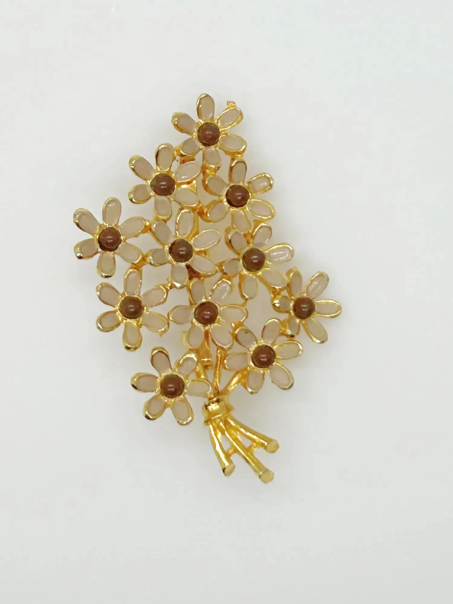 Vintage Weiss Enamel Floral Bouquet Brooch