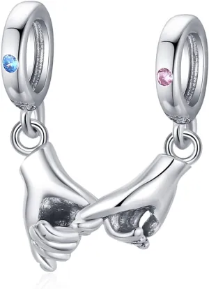 VOROCO 925 Sterling Silver Love Heart Charm for Charm Bracelet, Christmas Mother's Day Birthday Perfect Jewelry Gifts for Mom Grandma Daughter Friend Sister