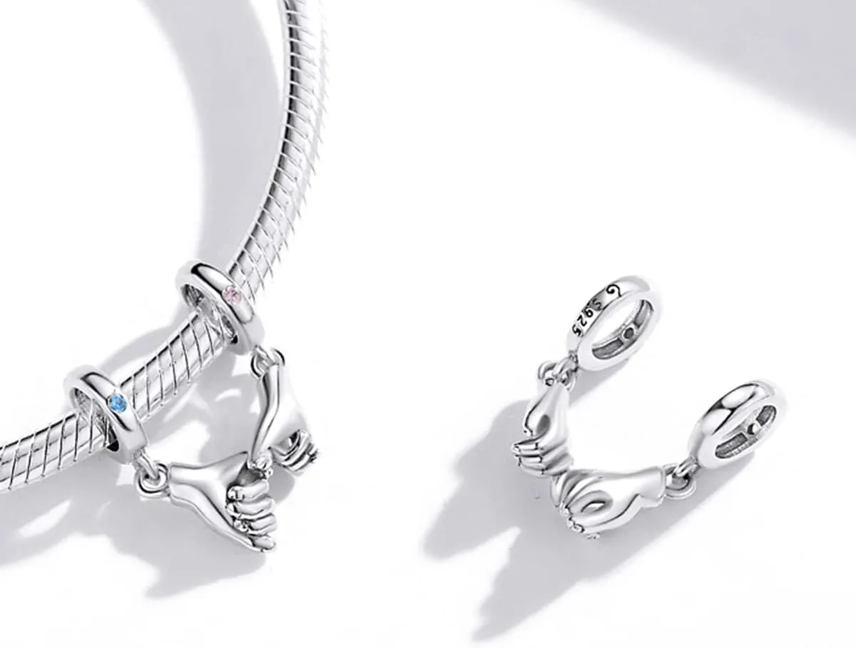 VOROCO 925 Sterling Silver Love Heart Charm for Charm Bracelet, Christmas Mother's Day Birthday Perfect Jewelry Gifts for Mom Grandma Daughter Friend Sister