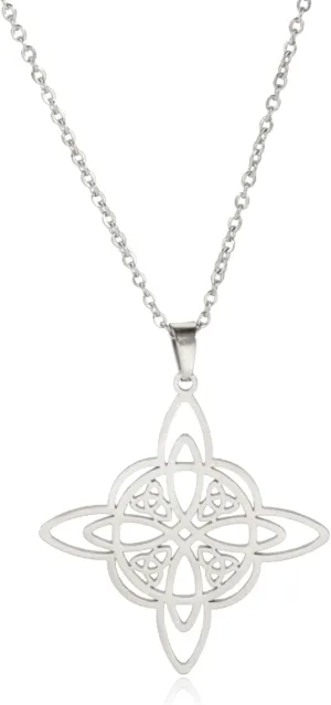 Witches Knot Necklace for Women Men Celtic Knot Witchcraft Pendant Geometric Protection Amulet Magic Wiccan Pagan jewelry