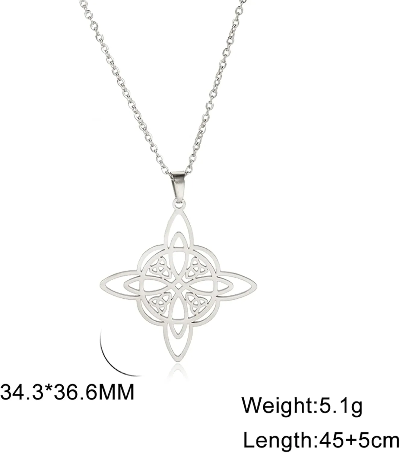 Witches Knot Necklace for Women Men Celtic Knot Witchcraft Pendant Geometric Protection Amulet Magic Wiccan Pagan jewelry