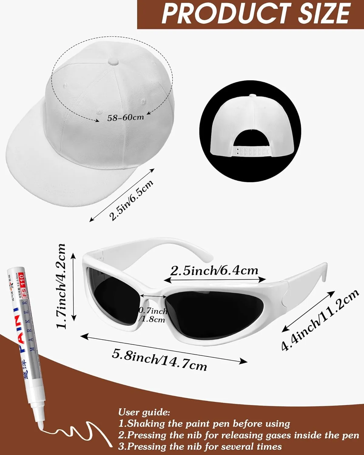 Yahenda 4 Pcs Hip Hop Costume Kit Rapper Accessories 2000s 80s 90s Outfit for Adults Rapper Sunglasses
