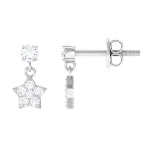 Zircon Star Drop Stud Earrings
