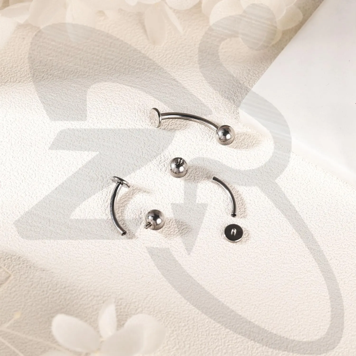 ZS ASTM F136 Titanium Belly Button Ring, 14G Cubic Zirconia Navel Jewelry, 6/8/10/12/14MM Internally Threaded Long Bar Navel Barbell Stud Flat Back Belly Piercing